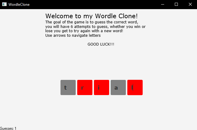 Wordle Clone screenshot